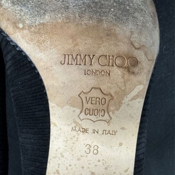 Jimmy Choo Size 38 (8) - Black Suede Leather Kitten Heel - Picture 8 of 8